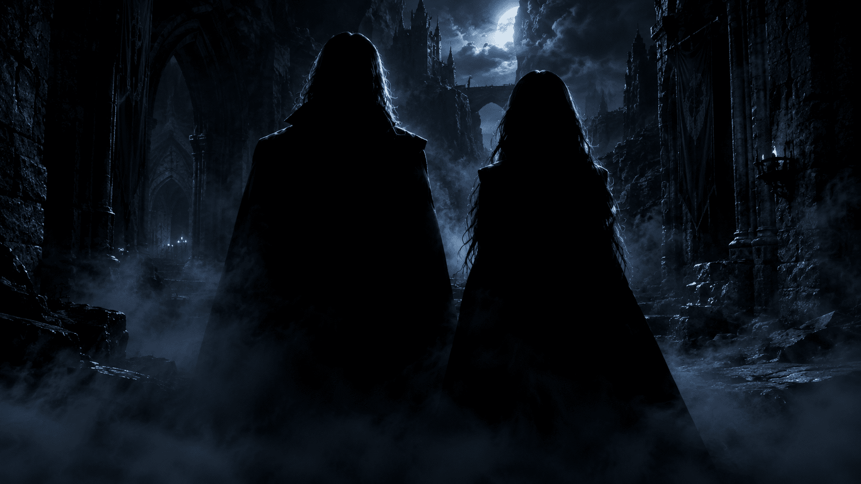 Deux silhouettes dans l'ombre